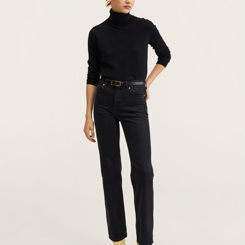 MANGO straight leg jeans in black BNWT size 1